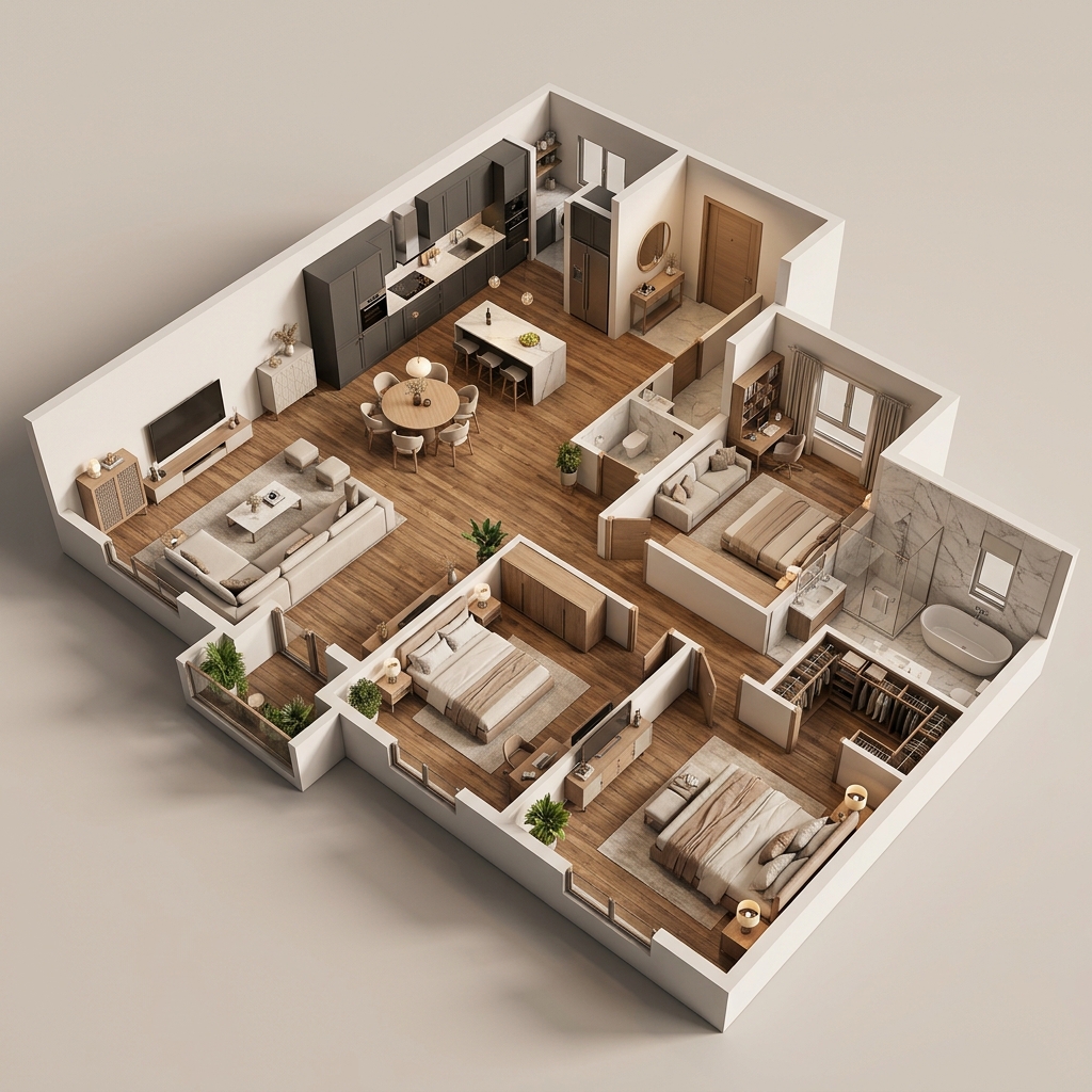 3BHK Floor Plan